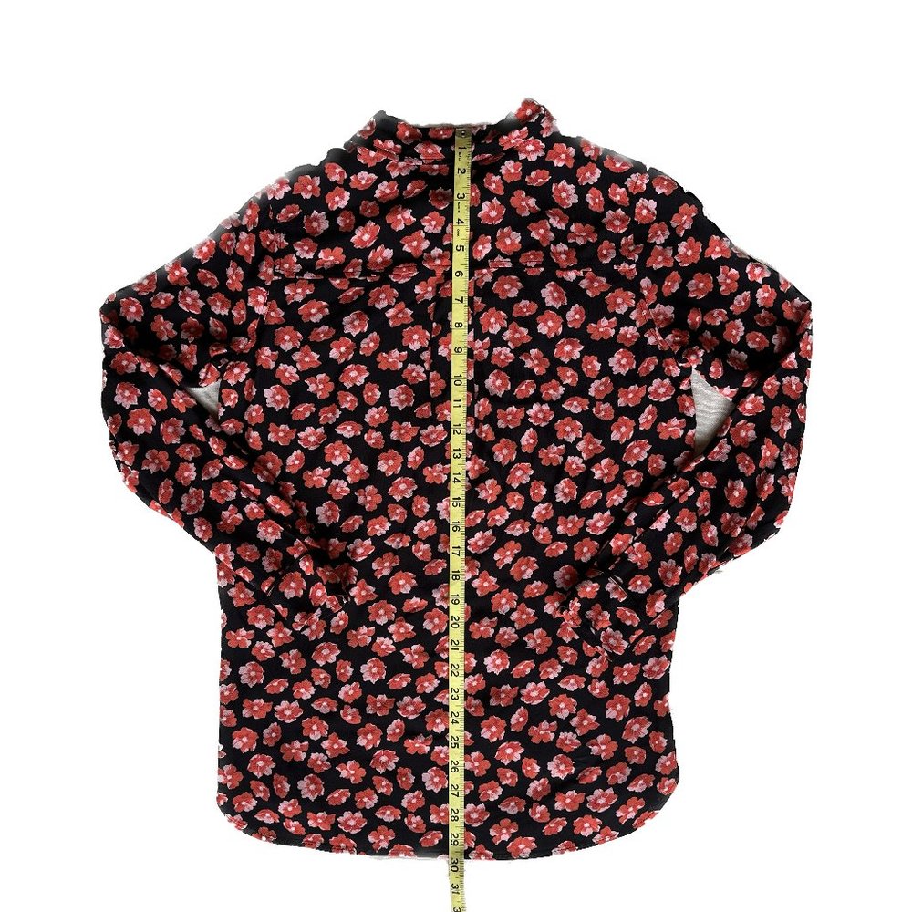 Ganni Printed Crepe Shirt in red flower | Size 34, XS | floral button-up - Picture 4 of 6